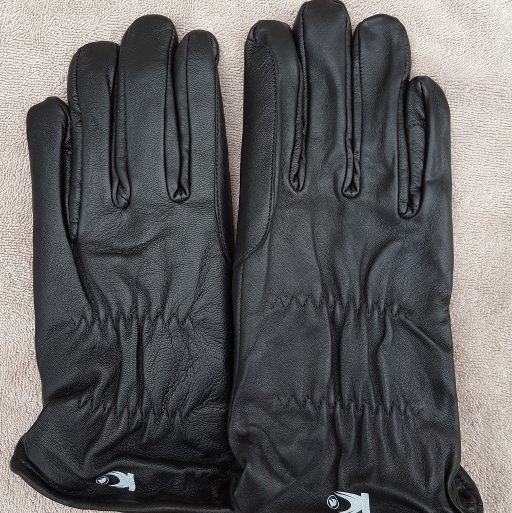 New Mens XL Black Sheepskin Lined Leather Winter Horseback Riding Gloves X-Large